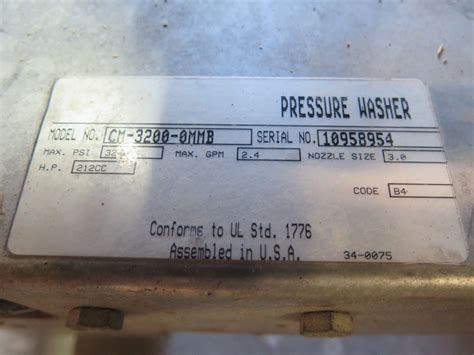 MI-T-M CM3200-0MMB ChoreMaster Series 3200 PSI Pressure Washer - Oahu ...