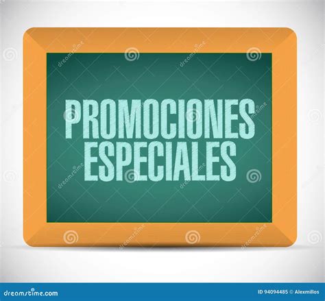 Special Promotions in Spanish Chalkboard Sign Stock Image - Image of ...
