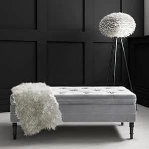 SUN HANDICRAFT Wooden Tufted Storage Ottoman Bench,2 Seater Velvet ...