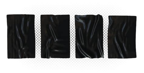 3d realistic blank wrinkled wraps set polyethylene film for packages ...