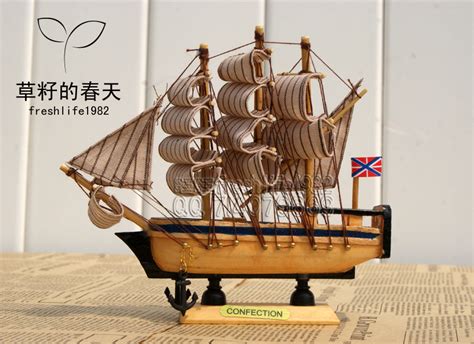 帆船装饰品迷你小船模型手工木制小船模型船模渔船绍兴乌篷船礼物-阿里巴巴