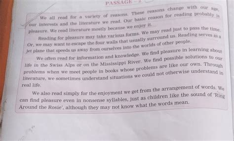 Suggest Suitable title for this passage summary - Brainly.in