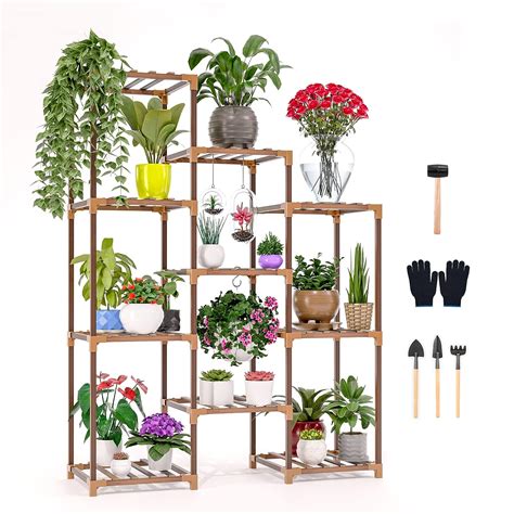 EIGEN Wooden Plant Stand For Balcony, Living Room, Flower Pot Gamla ...