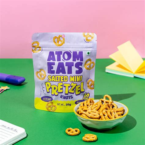Buy Atom Eats Salted Pretzel Mini Knots (30g) Online On Slimjim India ...