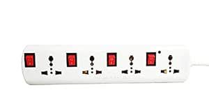 Power Strip 4 Plug & 4 Switch & Led Indicator with 6Amp & 250 Volts ...