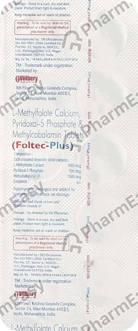Foltec Plus Strip Of 10 Tablets: Uses, Side Effects, Price & Dosage ...