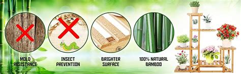 Livzing 6 Tier Wooden Planter Stand, Bamboo Plant Pot Stand For Balcony ...