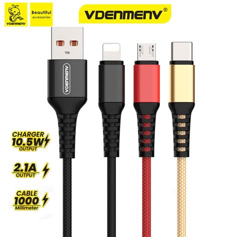 VDENMENV FAST CHARGE - D02E 2.4A USB TO MICRO/T-C/LIGHTNING 
