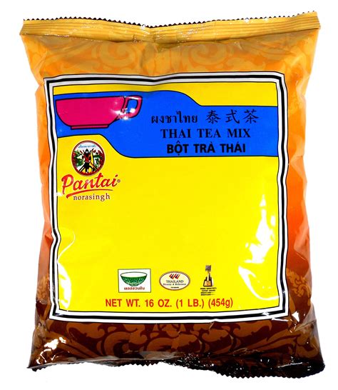 Pantai Thai Tea Mix, Thai Iced Tea, Brewed Loose Leaves, 16 oz, Pack of ...