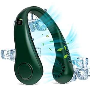 Buy CalmGeek Portable Neck Fan 5 Gear Portable Leafless Digital Display ...