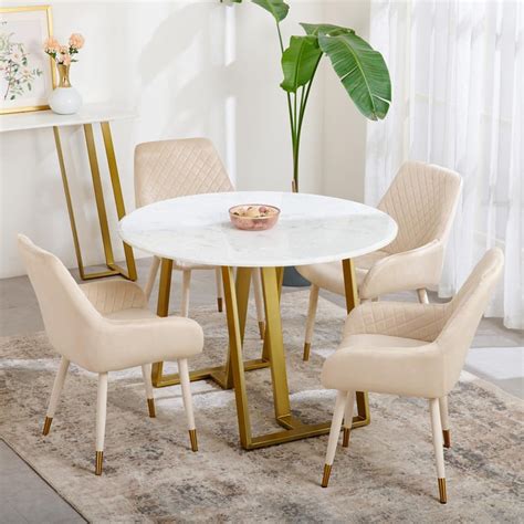 Buy Aristo Marble Top 4-Seater Dining Table - White from Home Centre at ...