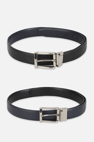 Buy Men Black Solid Apple Skin Formal Belt Online - 922566 | Louis Philippe