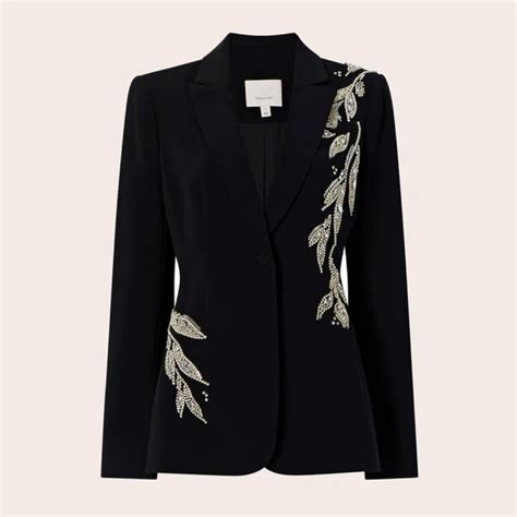 Cinq à Sept Crystal Floral Embellished Cheyenne Blazer, US 00 | Womens ...
