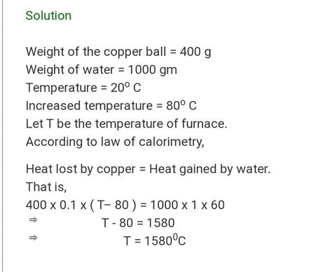 A ball of copper (sp. Heat capacity 400 J kg k¹) weighing 400g is ...
