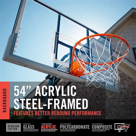 Spalding 54 in Angled Portable Pro Glide Basketball Hoop | Academy