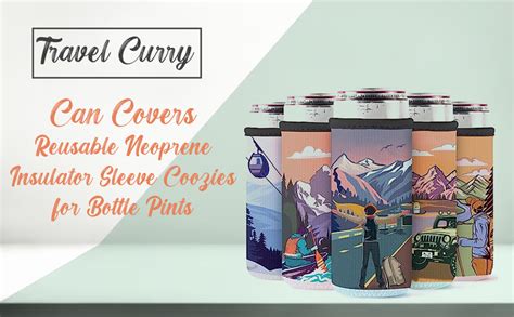 Travel Curry - Can Covers - Reusable Neoprene Insulator Sleeve Coozies ...