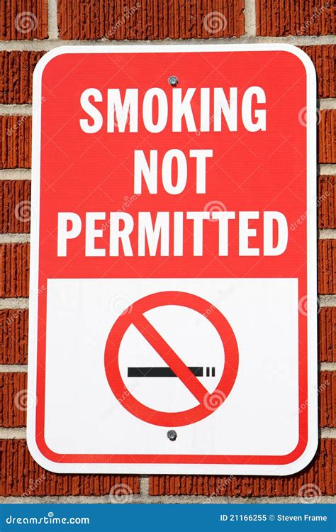 Smoking Not Permitted Sign stock image. Image of hangs - 21166255