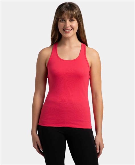Buy Super Combed Cotton Rib Fabric Slim Fit Solid Racerback Styled Tank ...