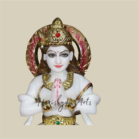 12" Super White Makrana Marble Parvati Maa Statue