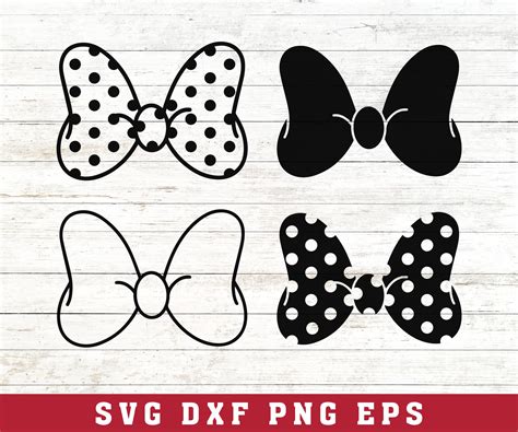 Minnie Mouse Bow Svg, Polka Dot Bow, SVG, PNG, DXF, Eps. T-shirt Svg ...