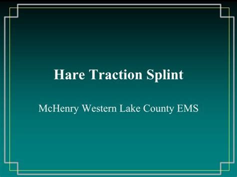 Hare Traction Splint Application 的图像结果