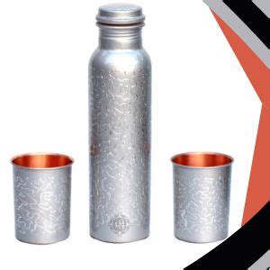 DSH Copper Water Bottle set For 1 Litre With 2 Glasses Joint Free, Leak ...