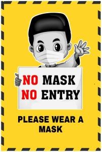 CORONA STICKER COMBO PACK OF 2 CORONAVIRUS SAFETY NOTICE NO MASKS NO ...