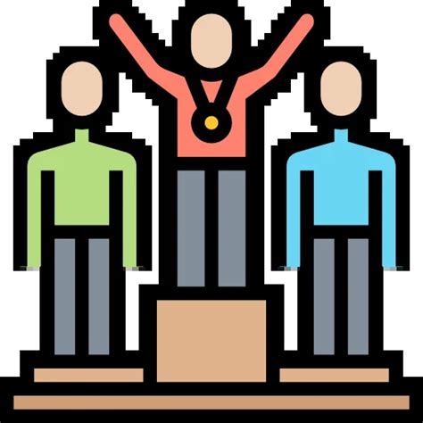 Illustration of Three People Standing on a Winners' Podium