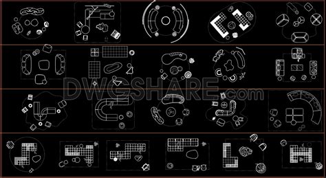 264. CAD blocks of Table, Sofa for living room