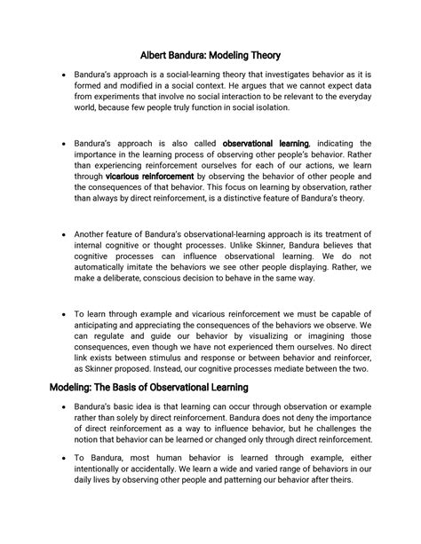Albert Bandura-1 - A l b e r t B a n d u r a : M o d e l i n g T h e o ...