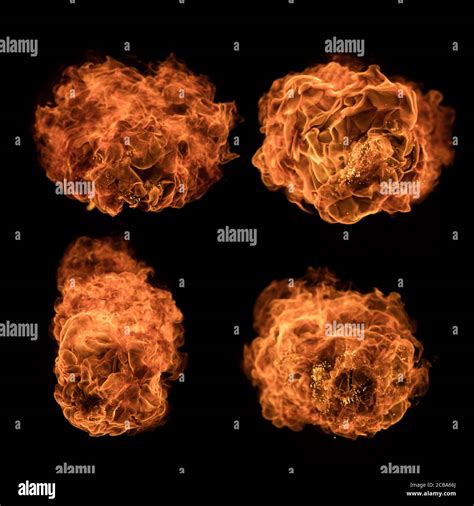 Fire balls textures collection isolated on black background. Very high ...