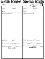 Image result for Running Record Example Guided Reading