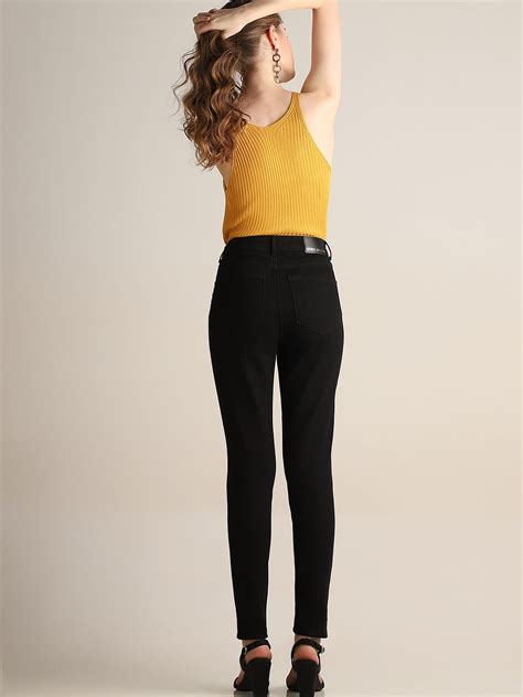 Black High Rise Skinny Jeggings