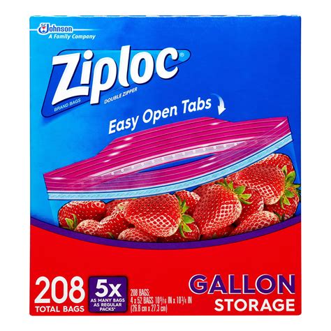 Ziploc Double Zipper Storage Bags, Gallon, 52 Ct (Pack of 4) - Walmart.com