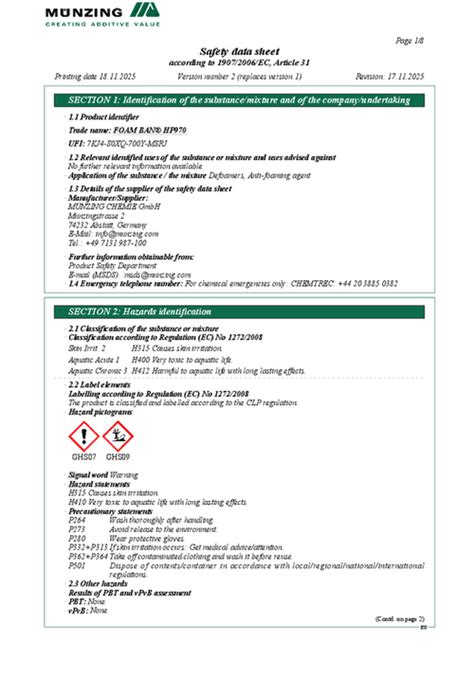 FOAM BAN® HP970 | Münzing Chemie