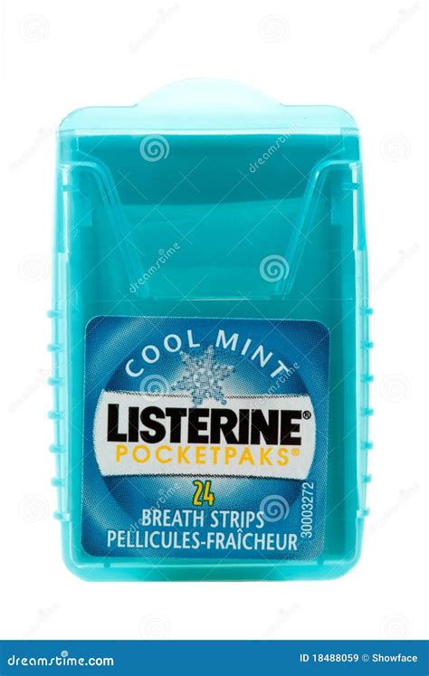 Listerine Cool Mint Pocket Pak Editorial Stock Image - Image of cool ...
