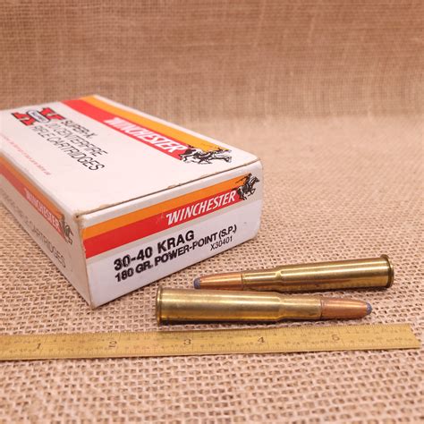 Winchester Super-X 30-40 Krag Ammunition 180 GR. Power-Point S.P. Box ...