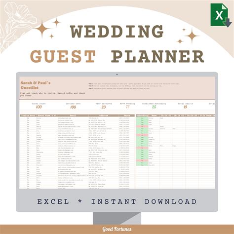 Wedding Invite Excel Template