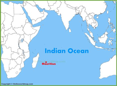 Mauritius location on the Indian Ocean map - Ontheworldmap.com