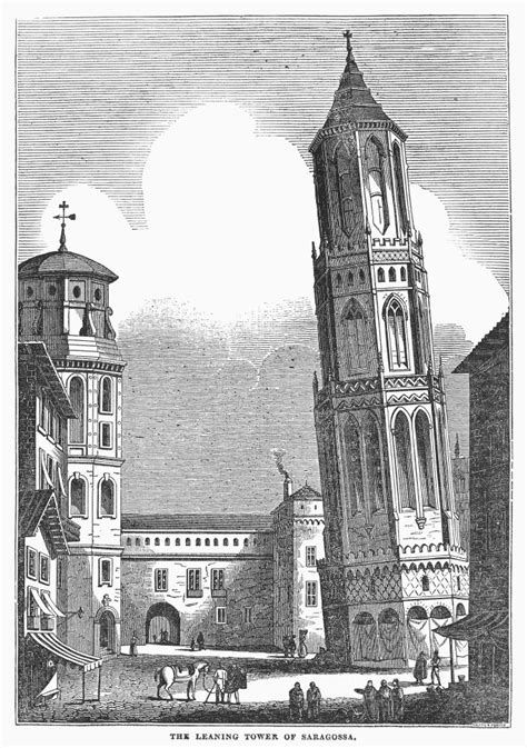 Spain Saragossa 1835 Nthe Leaning Tower of Saragossa Spain Build in ...