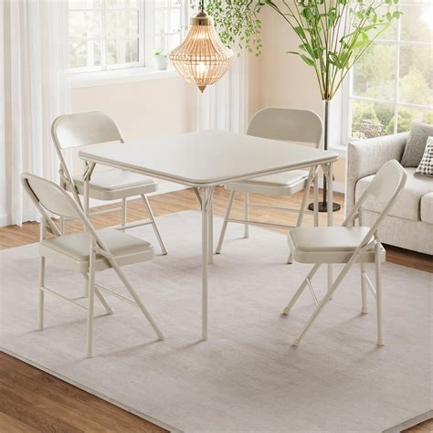 Yesurprise 5-Piece Folding Dining Table Set with 4 Chairs - Space ...