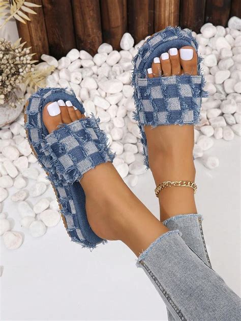 Women's Fashion One-Strap Slide Sandals, Lightweight Non-Slip Fabric ...