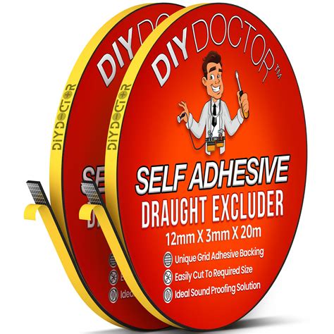 Buy DIY Doctor Self Adhesive Draught Excluder Foam Tape - 1x 20metres(L ...