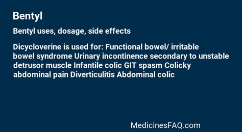 Bentyl: Uses, Dosage, Side Effects, Food Interaction & FAQ