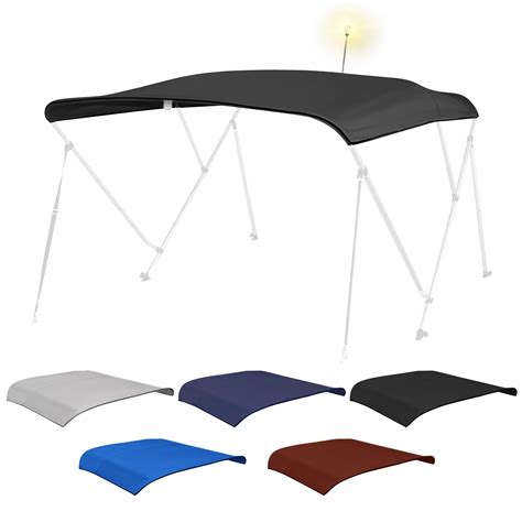 Fuprosico Bimini Top Replacement Canvas with Light Hole for Boat, 3 Bow ...