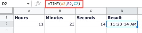 Using Time Formulas in Google Sheets 的图像结果
