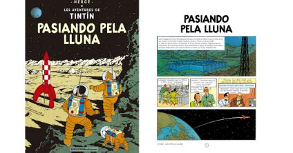 Llibre Tintín traduit al Asturià Hem caminat