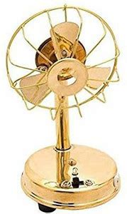 STUFFCOLLECTION Brass Table Fan Showpiece for Office Table Showcase (10 ...