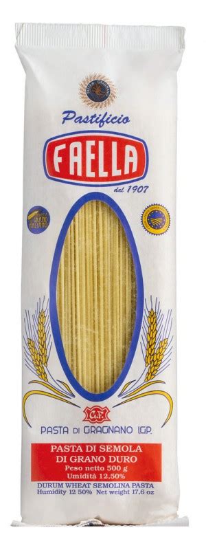 Spaghettini IGP, paste facute din gris de grau dur, Faella, 500 g ...