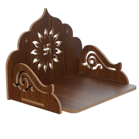 Swastik Design Laminated Wood Pooja Temple/Mandir - eCraftIndia Online